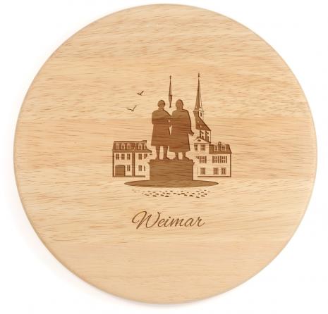 Preview: Brotzeitbrett Ø24cm Gummibaum, Weimar