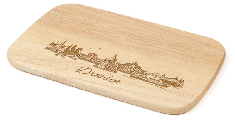 Brotzeitbrett 22x14cm Gummibaum, Dresden
